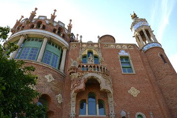 Hospital Sant Pau. Barcelona Spain. 06. September. 2014. The hospital complex was built in 1901-1930. in the El Ginardo area. The ensemble of buildings of the Hospital of the Holy Cross and St. Paul