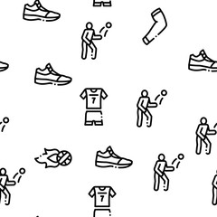 Volleyball Sport Game Seamless Pattern Vector Thin Line. Illustrations