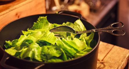 Fresh Healthy Green Organic Assorted Vegetable Herbal Salad Dressing. Clean food cooking for health concept with natural nutrition, vitamins, minerals and antioxidants. Vegetarian and Vegan Food.