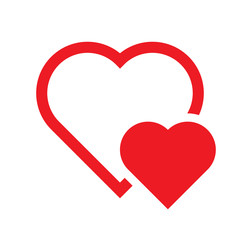 One heart in another. Vector picture.