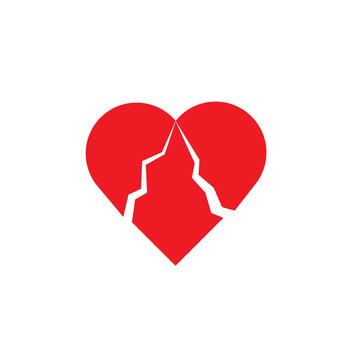 The vector picture of the broken heart.