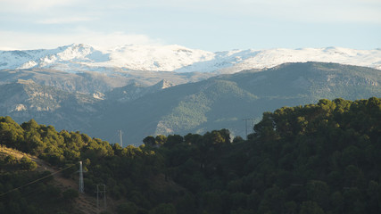 Vista de Sierra Nevada desde el mirador de San Miguel en Granada