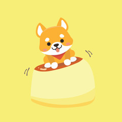 Vector illustration of cute Shiba Inu dog. .