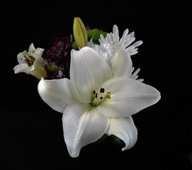 White lily in bouquet