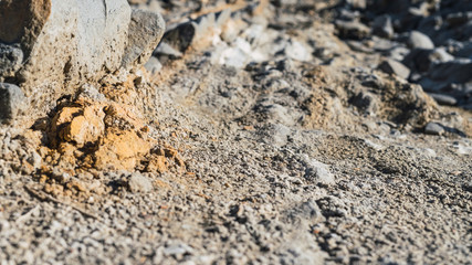Rocas en el desierto de Tabernas de la provincia de Almeria
