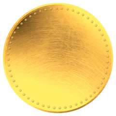 gold coin scratched metal