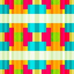 Seamless geometric pattern of squares and triangles.