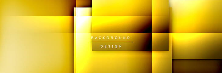 Obraz premium Square shapes composition geometric abstract background. 3D shadow effects and fluid gradients. Modern overlapping forms