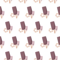 Seamless patterns on a white background in a flat style with elements of ice cream, lolipops and candy ball. Texture for web page, greeting cards, posters and banners. Prints on fabric and paper.