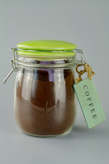 Glass jar for ground coffee