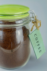 Glass jar for ground coffee