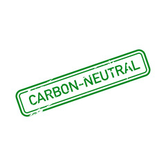 Green carbon neutral text stamp. Vector