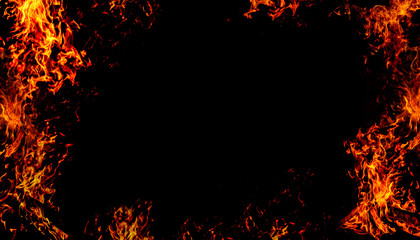 fire texture on the edge with black background