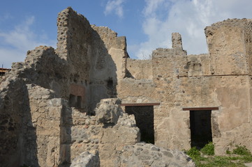 Fototapeta na wymiar Closeup on the ruins of Pompeii