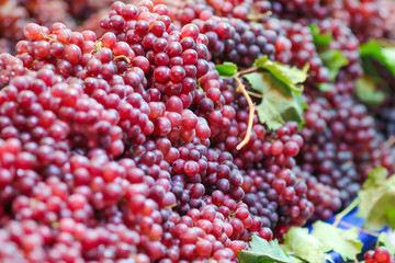 Purple fresh grape fruit in market