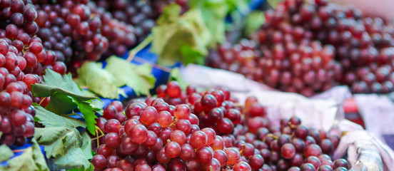 Purple fresh grape fruit in market