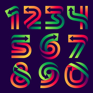 Numbers set logo with arrow inside.