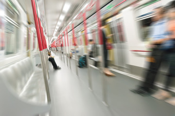 People in subway train