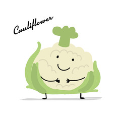 Funny smiling cauliflower, character for your design