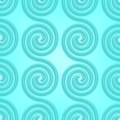 Fototapeta na wymiar Elegant blue seamless pattern of spirals.