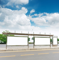 Obraz premium Bus stop billboard