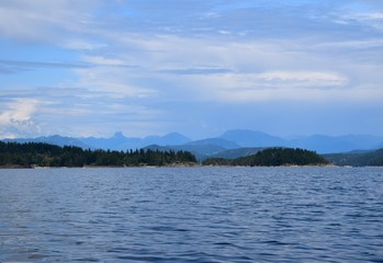 shoreline landscape along Quadra Island, BC Canada
