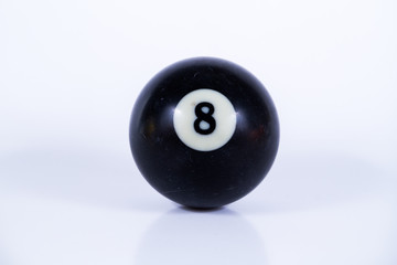 black billiard 8 ball  white background