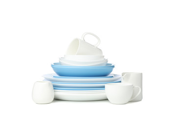 Tableware isolated on white background. Kitchen, serving