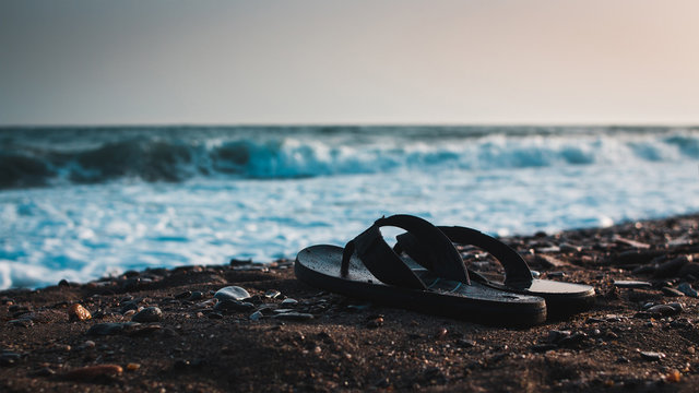 Sandals on the beach