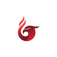 Fototapeta premium Red Eagle gradient color Logo design