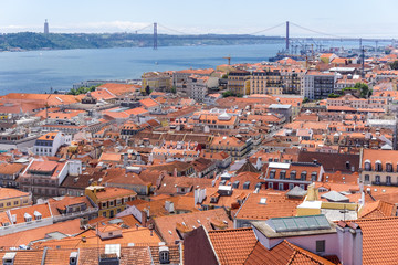 Panoramic view of Lisbon from the Castle of São Jorge, Portugal