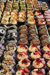 various homemade decorated cupcakes