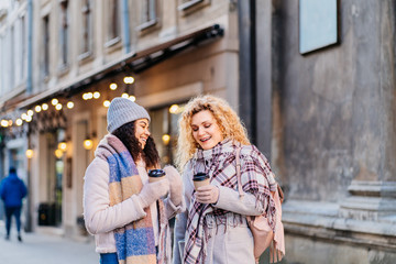 Closeup portrait funny joyful attarctive young women having fun, smiling, lovely moments, best friends