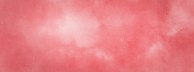 Red, pastel watercolor background. Grunge and textured banner with free copy space. Ink splash, reddish shadows. Horizontal orientation.