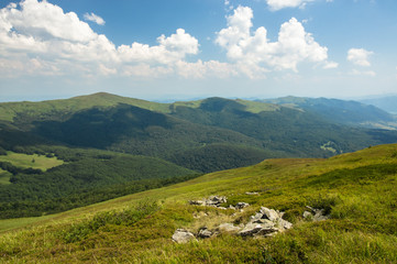 Fototapeta na wymiar View of the valley in Bieszczady Mountains Poland