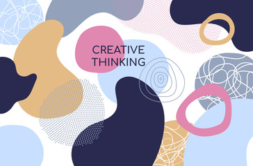 Abstract geometric shapes flat design style illustration