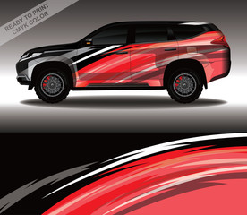 Naklejka premium Car wrap decal design vector, custom livery race rally car vehicle sticker and tinting.