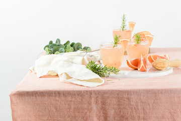 Grapefruit juice with rosemary