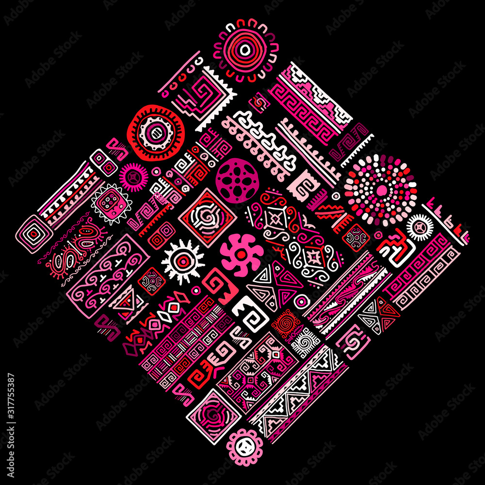 Poster Ethnic handmade ornament for your design