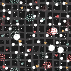 Cute Hearts Background. Seamless Pattern with hearts