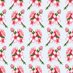 cherry blossom in a seamless pattern design