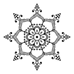 Mandala decorative round ornament. Can be used for greeting card, phone case print, etc. Hand drawn background, vector isolated on white. EPS 10 