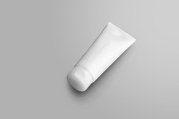Mockup white tube with skin care lotion isolated on background for design presentation.