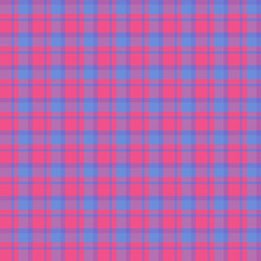 Seamless pattern in positive bright blue and pink colors for plaid, fabric, textile, clothes, tablecloth and other things. Vector image.