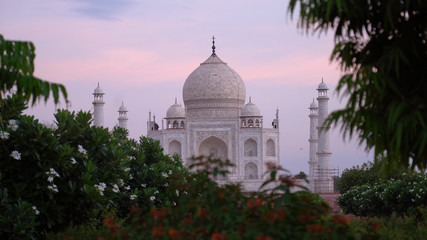 Fototapeta na wymiar Taj Mahal during sunset, in Agra , Uttar Pradesh, India