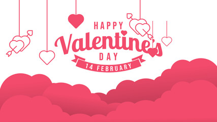 Valentine's day background Vector illustration. Happy Valentines Day vector with heart andtypography poster with handwritten calligraphy, Wallpaper, flyers, invitation, posters, brochure, banners.