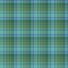 Seamless pattern in positive discreet green and blue colors for plaid, fabric, textile, clothes, tablecloth and other things. Vector image.