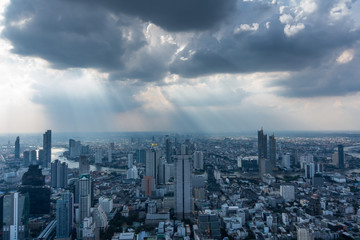 Naklejka na ściany i meble Aerial View of Bangkok City