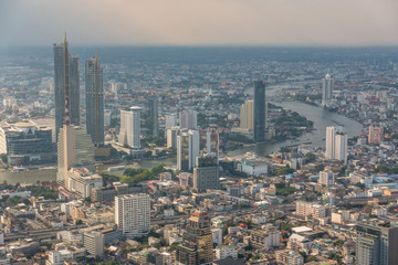 Fototapeta na wymiar Aerial View of Bangkok City