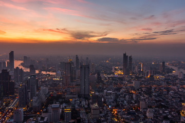 Fototapeta premium Aerial View of Bangkok City